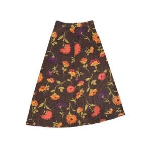 ANGELO ITALY FLORAL CASHMERE BLEND A-LINE MAXI SKIRT SZ S/M (44)